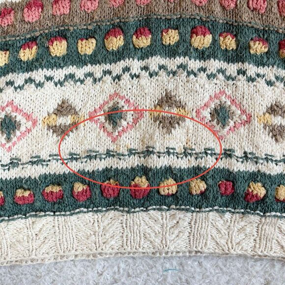 LL Bean Fair Isle Sweater Vest XL Vtg Hong Kong Knit Rare Unisex Preppy Spring - Picture 4 of 12